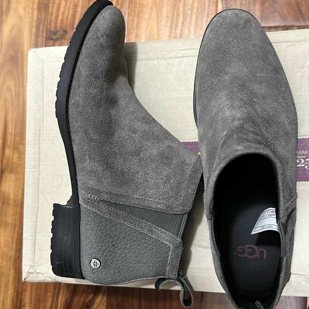 Cute UGG grey suede booties excellent size 8.5